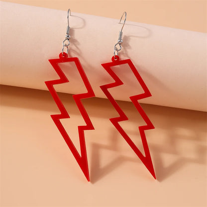 Fashion Candy Color Acrylic Lightning Drop Earrings for Women Cool Long Dangle Earrings Girls Party Festival Jewelry Gifts