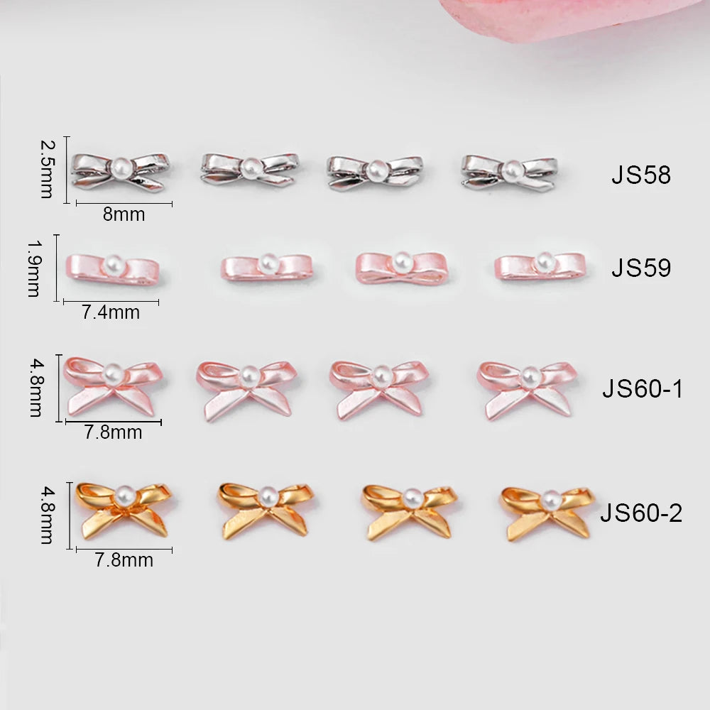 10Pcs Ballet Dance Shoes 3D Nail Charms 8mm Pink Metal Dance Shoes Ribbon Nail Art DIY Kawaii Ballet Bows Manicure Supplies &*&