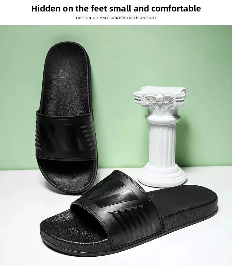 New Cross-Border Style Slippers For Men Anti-Slip Indoor Bathroom Use Couple Home Outer Wear PVC Soled And Faced Slippers For Wo