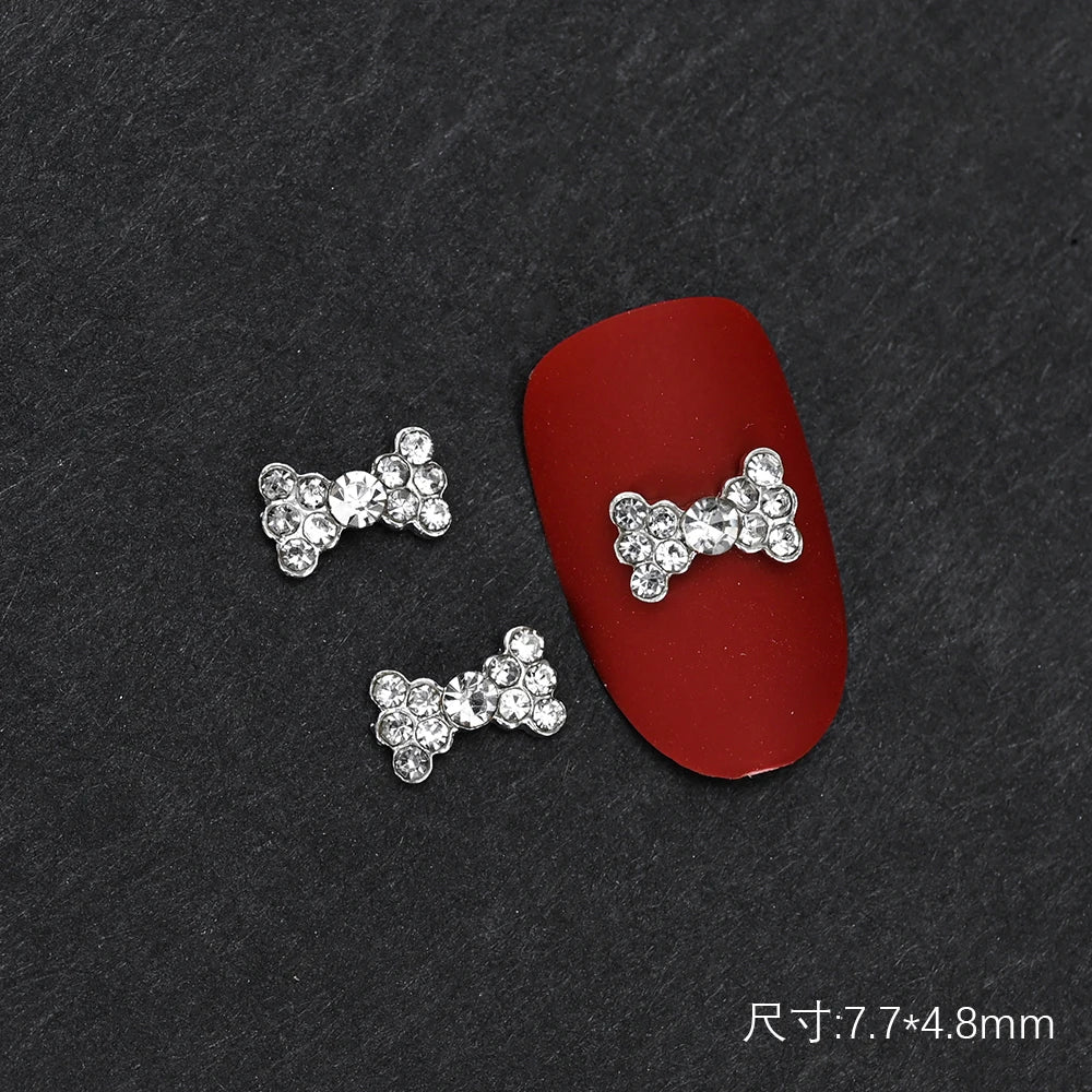 10Pcs Ballet Dance Shoes 3D Nail Charms 8mm Pink Metal Dance Shoes Ribbon Nail Art DIY Kawaii Ballet Bows Manicure Supplies &*&