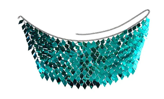 Sequins Skirt Set Women Festival Party Rave Outfit Backless Sexy Body Chain Nightclub Gogo Dancer Costume Summer Beach Wear Jazz
