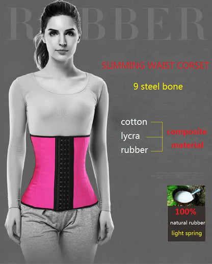 AfruliA Fajas Colombians Girdles Latex Waist Trainer Long Torso Corset Shapewear Slimming Belly Sheath Body Shaper 9 Steel Bones