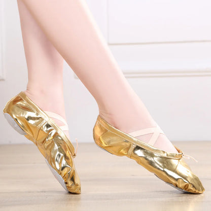 Princess Shining Girls Ballet Shoes Soft Sole Ballet Dance Slippers Ladies Ballerina Ballet Shoes Women Gymnastics Dance Shoes