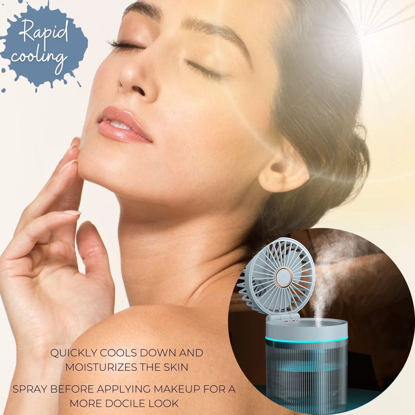 IRALAN Portable mini Fan AIr Conditioner Humidifier LED Night Lights 3 In 1 Home Fans for room Office Room decoration