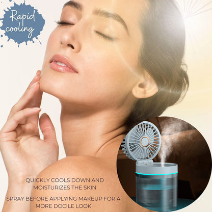 IRALAN Portable mini Fan AIr Conditioner Humidifier LED Night Lights 3 In 1 Home Fans for room Office Room decoration