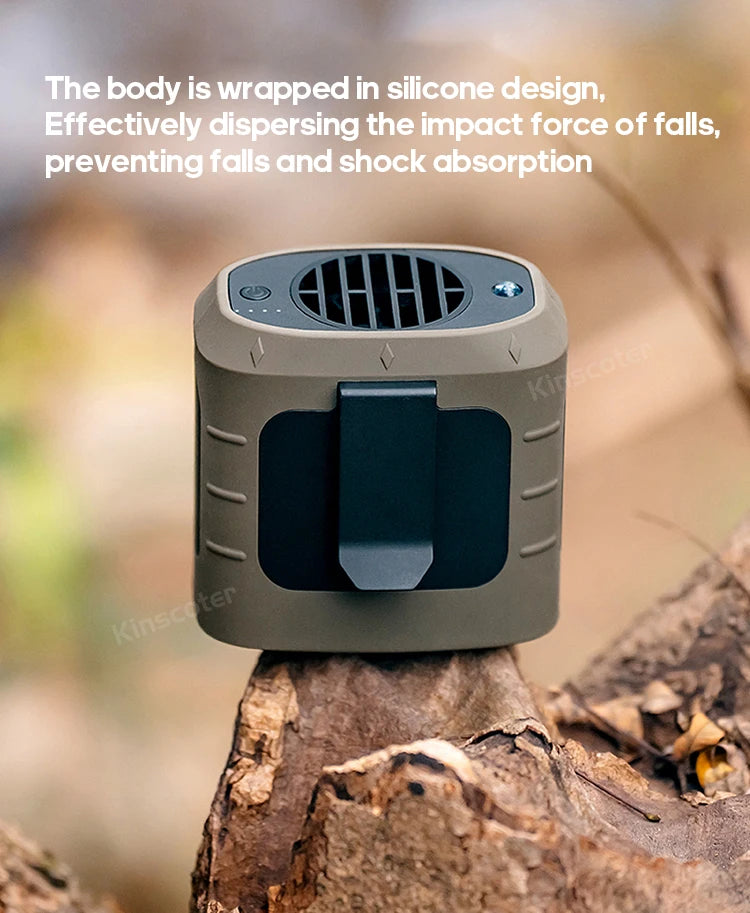 8000mAh Outdoor Waist Fan Portable Multifunctional Camping Fan Bladeless Hanging Neck Fan with Power Bank LED Lighting