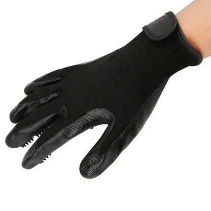 A Pair of Pet Bath Gloves Massage Clean Remove Floating Hair Pet Grooming Hair Removal Rubber Wear Resistant Non-Slip Pet Gloves