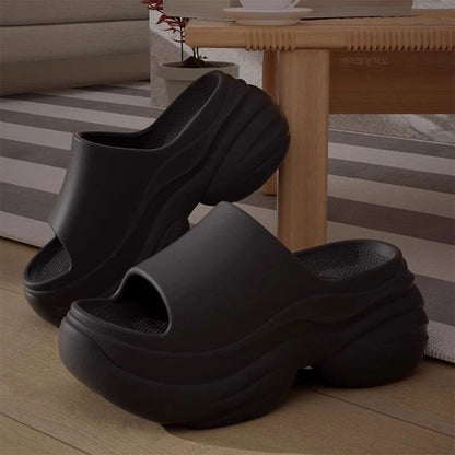 ZHIDA Thick Sole EVA Slippers Women Fashion Soft Home Platform Slippers Outwear Non Slip Elevated Heel Beach Summer Sandals