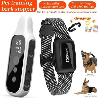 YHLC Electric Dog Training Collar Detachable Bark Rechargeable Anti Barking Shock Vibration Collar for All Dogs Pet