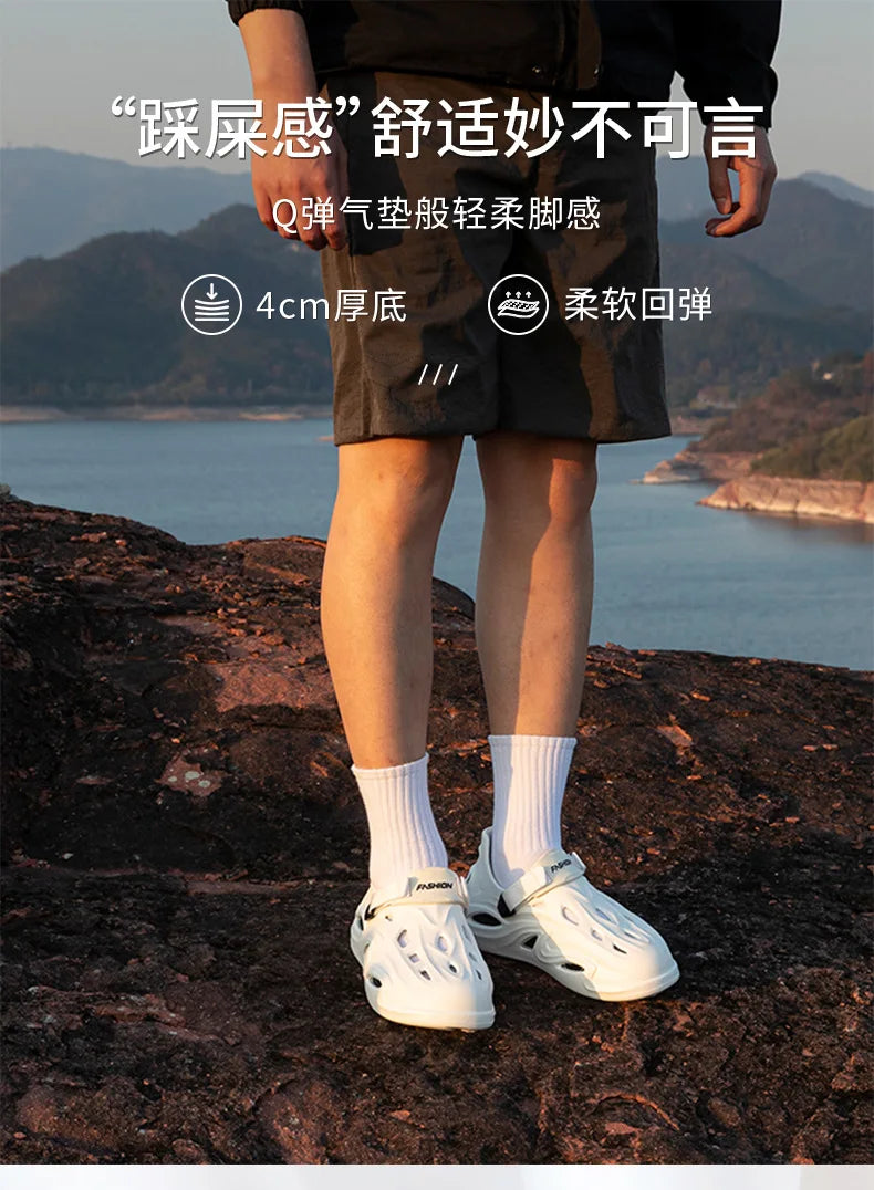 Summer Eva Commuting Slides Clogs Men's Slippers Sandals Beach Water Shoes Trendy Flip Flops Male Slipper Camping Driving