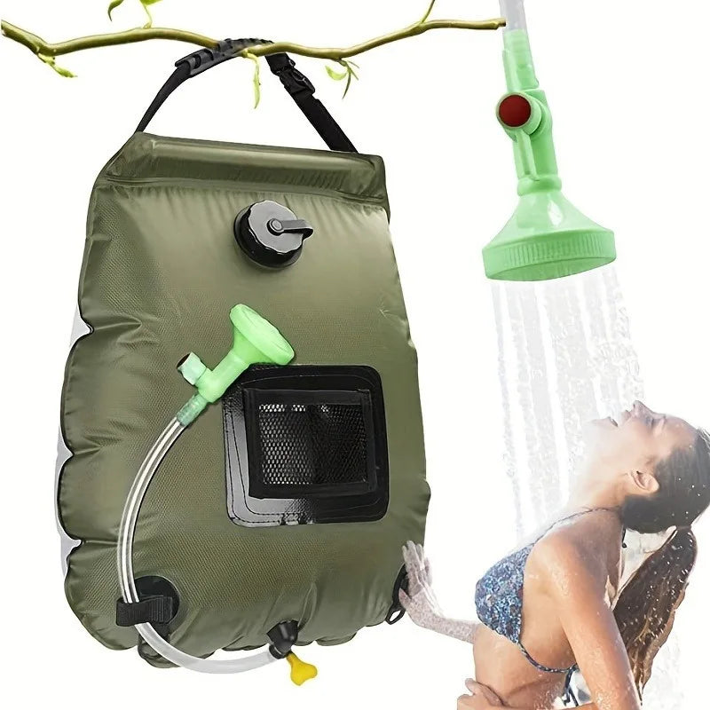 5-gallon solar-heated camping shower bag - Portable bath bag, suitable for outdoor travel, climbing, hiking, beach and swimming