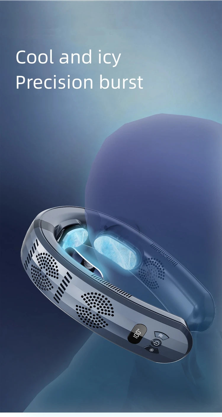 2025 New Wearable Air Conditioner USB Rechargeable Portable 3 Refrigeration Hanging Neck Fan Mute 6000mAh Outdoor Summer Cooler