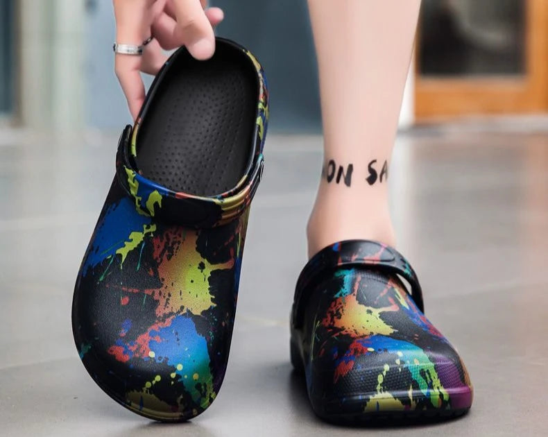 Graffiti Beach Platform Shoes Outdoor 2025 Style Adult Eva Trend Slippers for Men Summer Sale Designer Luxury Fun Sandals Man