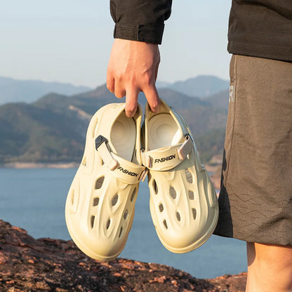 Summer Eva Commuting Slides Clogs Men's Slippers Sandals Beach Water Shoes Trendy Flip Flops Male Slipper Camping Driving