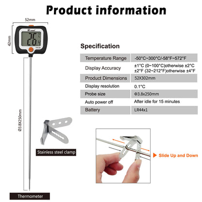 Confectionery/Sugar/Candy Thermometer Food Cooking Kitchen Digital BBQ Thermometer Meat Cake Milk Thermometer Tool
