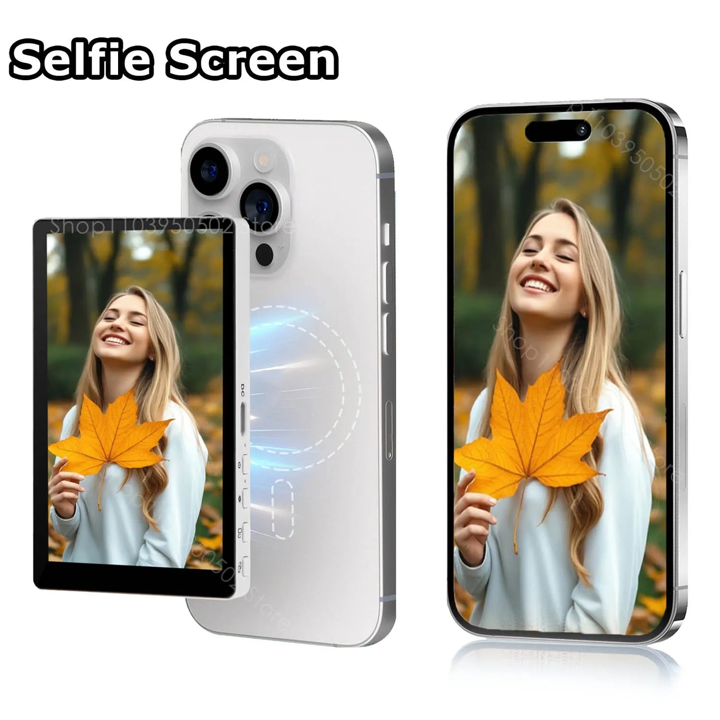 Smartphone Wireless Magnetic Monitor Screen Phone Rear Camera For Vlog Live Stream Video Recording for iPhone Android phone
