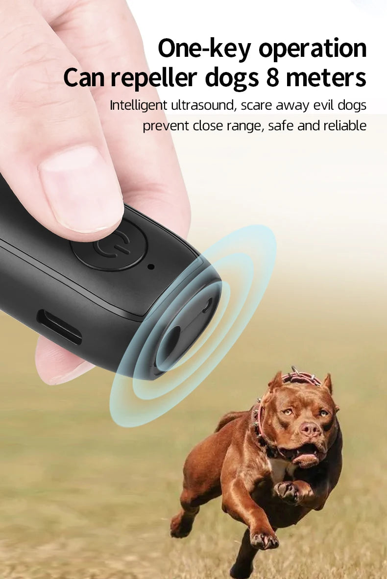 Mini Dog Deterrent Electronic Dog Repeller Ultrasonic Dog Repeller with LED Effective for Dogs Anti-barking Training Device