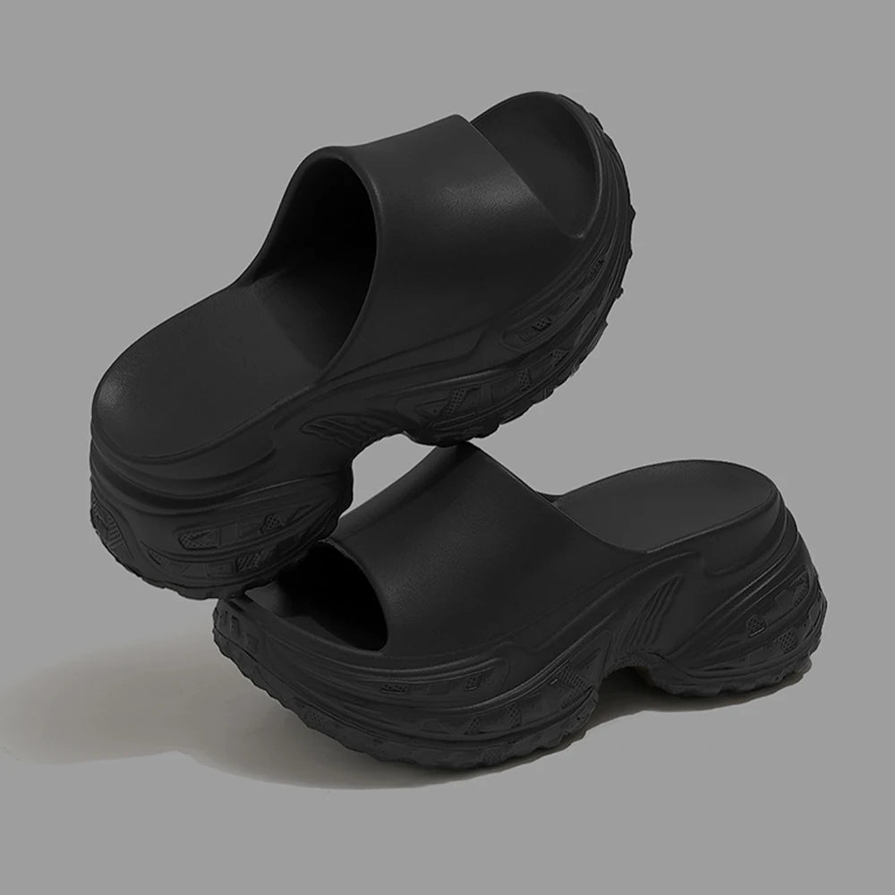 ZHIDA Thick Sole EVA Slippers Women Fashion Soft Home Platform Slippers Outwear Non Slip Elevated Heel Beach Summer Sandals
