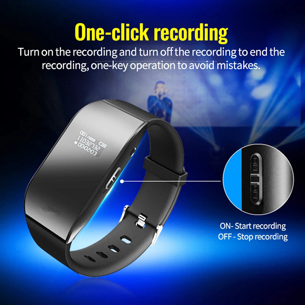 Mini Digital Voice Recorder 4GB Wrist Watch Audio Recording Dictaphone Noise Reduction Sound Recording MP3 Player for Business