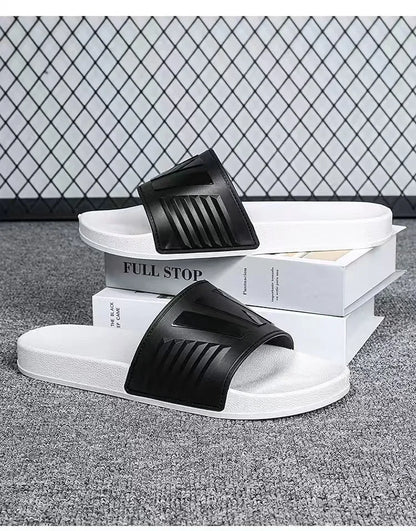 New Cross-Border Style Slippers For Men Anti-Slip Indoor Bathroom Use Couple Home Outer Wear PVC Soled And Faced Slippers For Wo