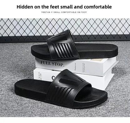 New Cross-Border Style Slippers For Men Anti-Slip Indoor Bathroom Use Couple Home Outer Wear PVC Soled And Faced Slippers For Wo