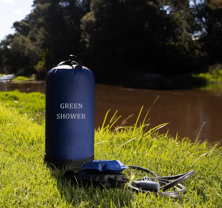 Lohascamping Outdoor Pressure Shower Portable 11L Inflatable Shower Water Bag Camping Lightweight PVC Bathing Bag Washing Tools