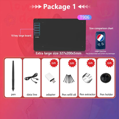 Graphics Drawing Tablet Digital Pen Pad Writing Drawing Board For Android Phone Windows Mac Laptop For Painting Designing Course