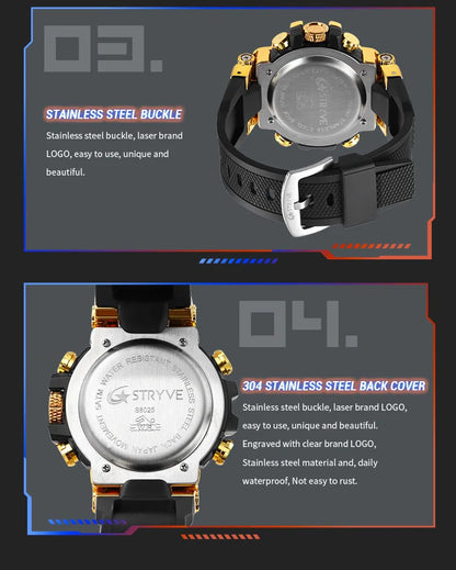 UTHAI CQ254 Fashion Sports electronics Watch Colorful Night Light Man watch Waterproof Multi functional Clock watches for man
