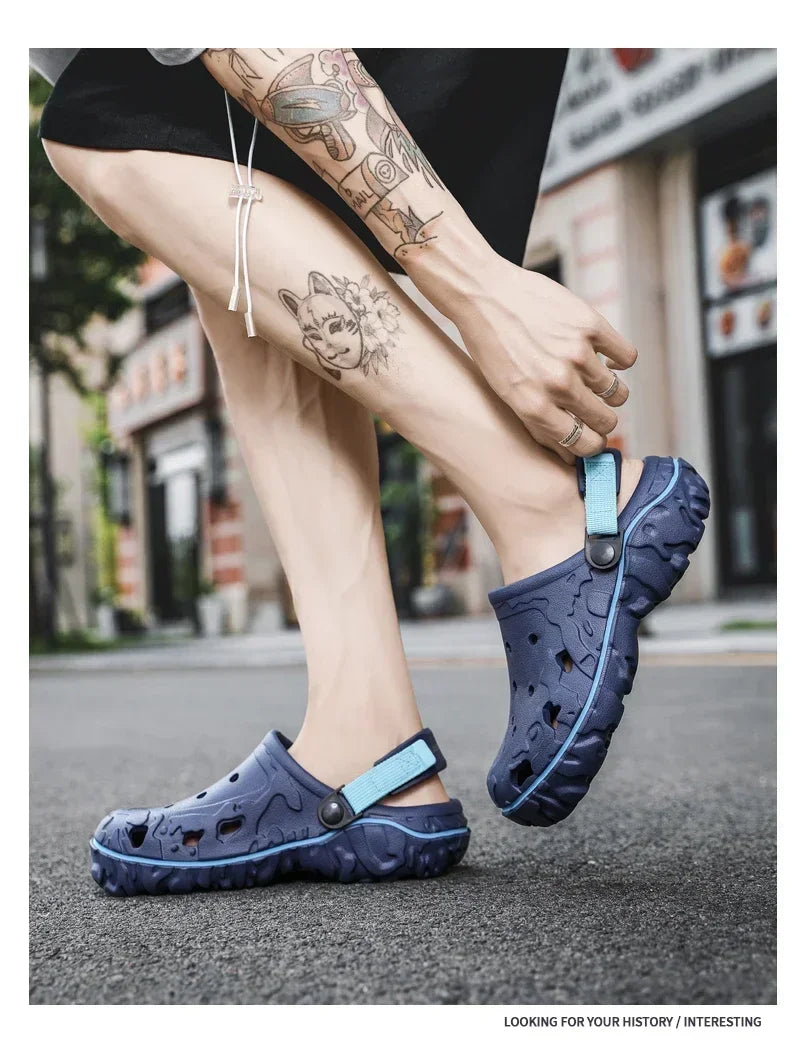 2025     Summer Men Sandals Hot sell Outdoor Garden Clogs Hole Shoes Male Casual Shoes Water Shoes Comfort Home Soft Slippers