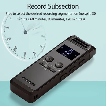 Digital Voice Recorder 32G Activated Record Playback MP3 Music Player w/ Mic Speaker 1536KBPS HD Recording 24 System Languages