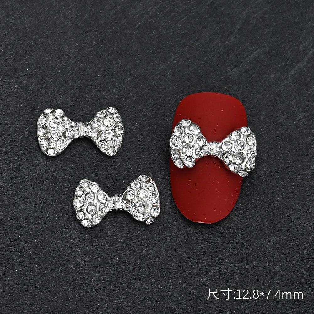 10Pcs Ballet Dance Shoes 3D Nail Charms 8mm Pink Metal Dance Shoes Ribbon Nail Art DIY Kawaii Ballet Bows Manicure Supplies &*&