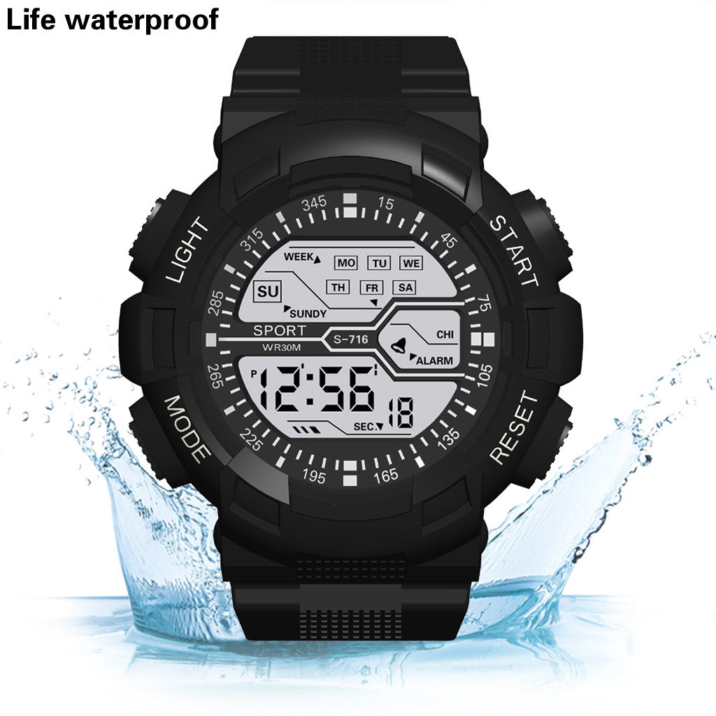Multifunction Men's Sports Watch Led Digital Watch Big Dial  Luminous Men Sport Watch Luminous Electronic Watch