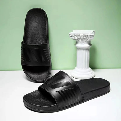 New Cross-Border Style Slippers For Men Anti-Slip Indoor Bathroom Use Couple Home Outer Wear PVC Soled And Faced Slippers For Wo