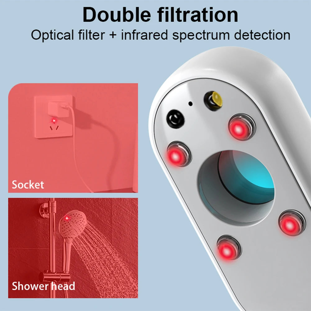 Camera Detector Portable Hidden Devices Camera Bug Detector Security Protection Infrared Camera Finder for Travel Office Hotel