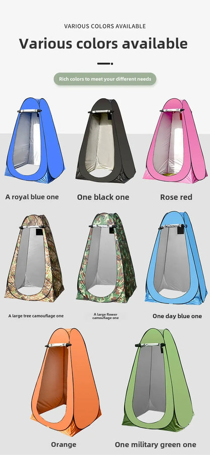 Shower Tent Outdoor Camping Camping Mobile Toilet Changing Clothes Tent Toilet Tent Single Bath Cover with Window Army Green