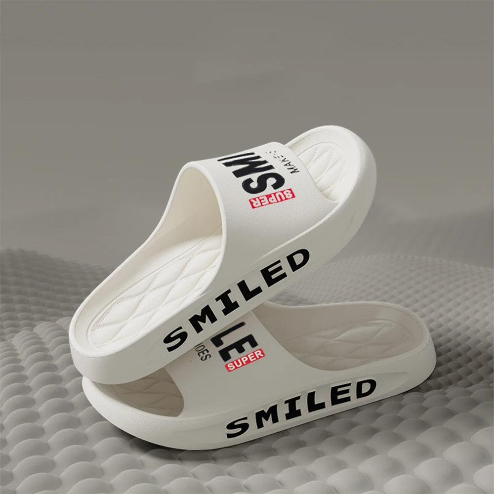 ZHIDA Summer Men Slippers Outer Wear Beach Sports Sandals Home Bathing Cool Slippers EVA Outsole Slides Soft Thick Sole Sandals