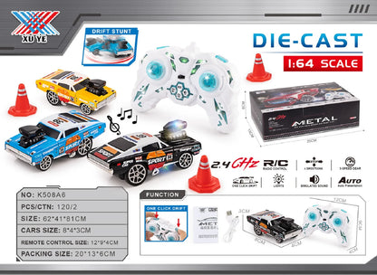 New English 2.4GHZ Mini Desktop Remote Control Car Alloy Car Speed Drift Children's RC Remote Control Toy Car Gift