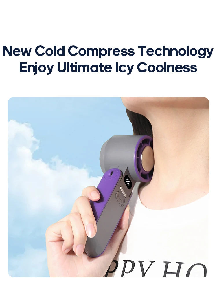 KINSCOTER Outdoor Foldable Portable Handheld Fan Mini Cooling Rechargeable 3600mAh 100-level Free Control High Speed Turbo Fan