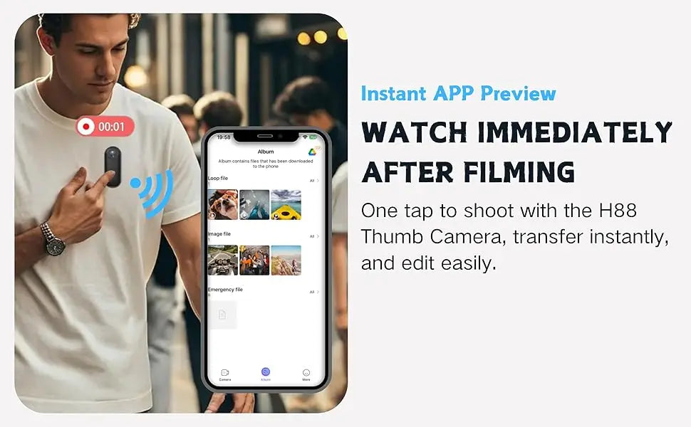 4K UHD Mini Vlog Camera Wireless WiFi Sports Action Camera Small Pocket Body Camcorder Photography Videography Portable Camera