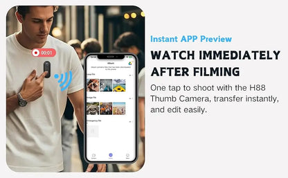 4K UHD Mini Vlog Camera Wireless WiFi Sports Action Camera Small Pocket Body Camcorder Photography Videography Portable Camera