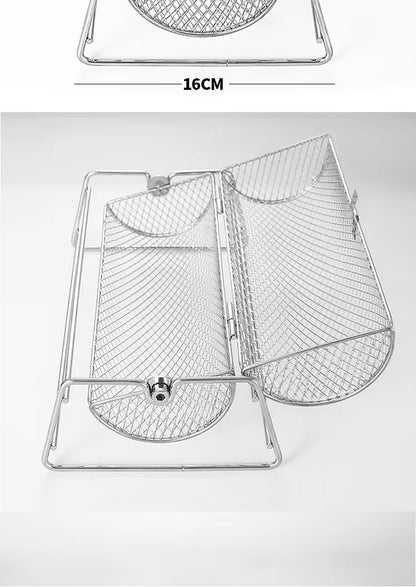 Stainless Steel Rolling BBQ Grill Mesh Basket Grill Rotisserie Basket roll Barbecue cage Roaster