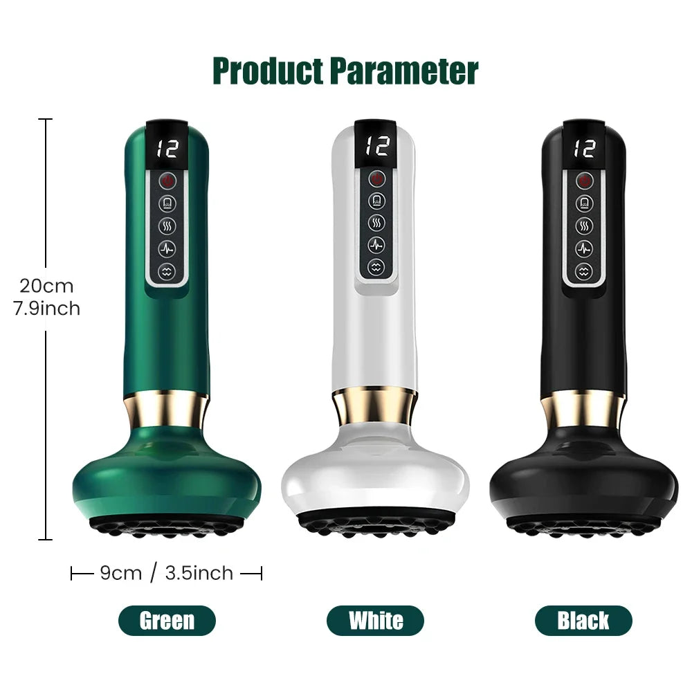 12 Levels Electric Cupping Massager Vacuum Suction Cup GuaSha  Anti Cellulite Scraping Heating Body Slimming Massage Therapy