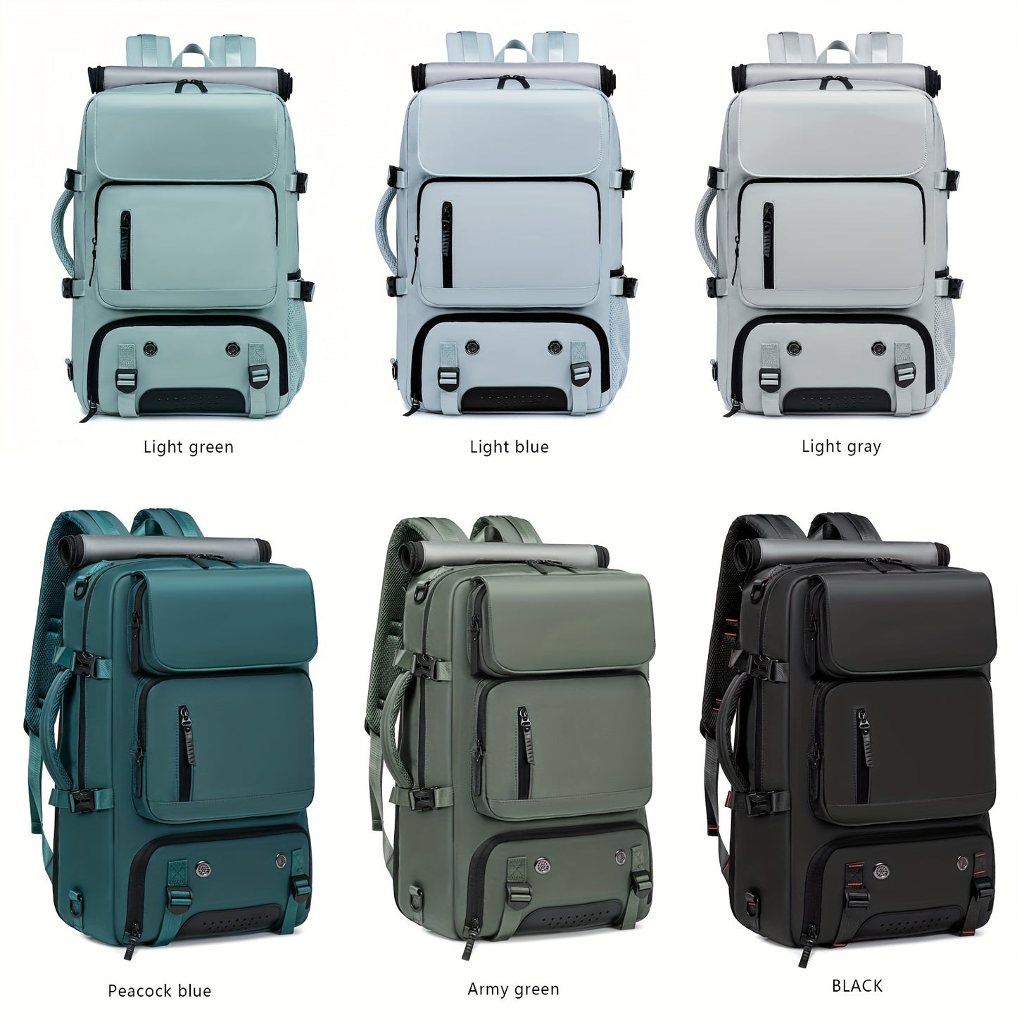 Large Capacity Multi-Functional Backpack - Spacious Hiking & Camping Knapsack with Shoes Compartment, USB Charging Port, Padded Laptop Sleeve, and Multiple Compartments - Ideal for Men, Women, Business, College, and Outdoor E