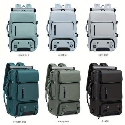 Large Capacity Multi-Functional Backpack - Spacious Hiking & Camping Knapsack with Shoes Compartment, USB Charging Port, Padded Laptop Sleeve, and Multiple Compartments - Ideal for Men, Women, Business, College, and Outdoor E