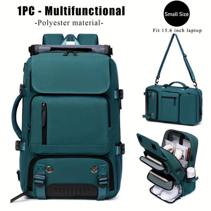 Large Capacity Multi-Functional Backpack - Spacious Hiking & Camping Knapsack with Shoes Compartment, USB Charging Port, Padded Laptop Sleeve, and Multiple Compartments - Ideal for Men, Women, Business, College, and Outdoor E