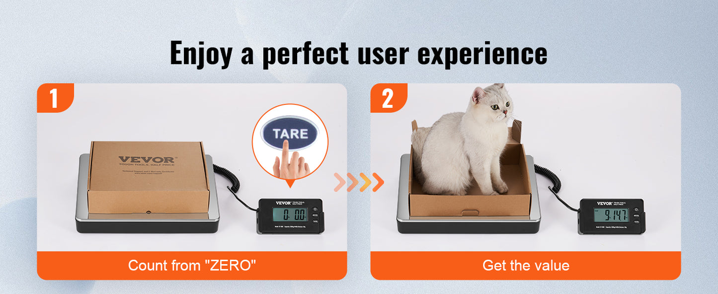 SucceBuy 440lbs Digital Shipping Scale with Timer Tare Function HD LCD Screen Portable Package Postal Scale for Home Post Office
