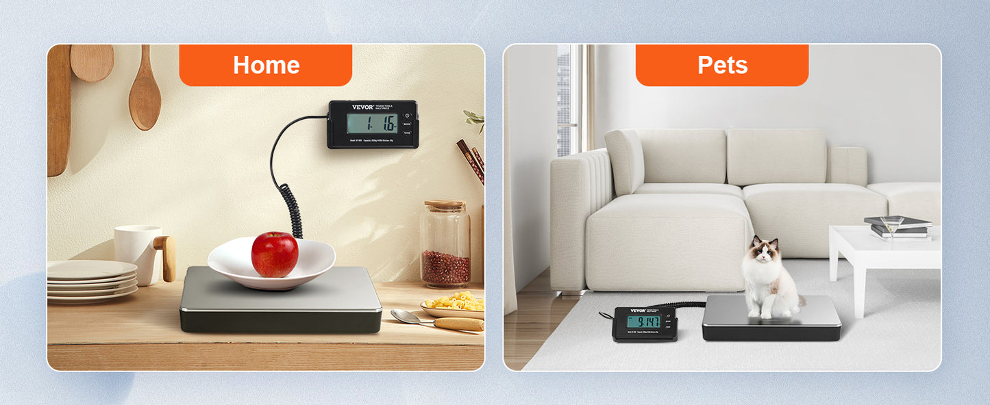 SucceBuy 440lbs Digital Shipping Scale with Timer Tare Function HD LCD Screen Portable Package Postal Scale for Home Post Office